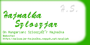 hajnalka szloszjar business card